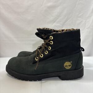 Timberland Girls Roll-Top Leopard Print Lined Boots Youth Size 6